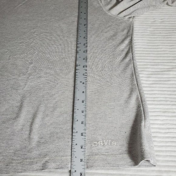 Orvis Classic Collection Shirt Mens M Cream/Gray Stripe Pullover Longsleeve Soft - Picture 7 of 9